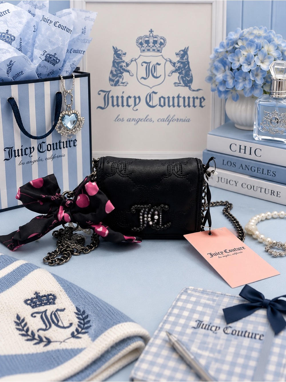 Juicy couture tie the know credit card purse